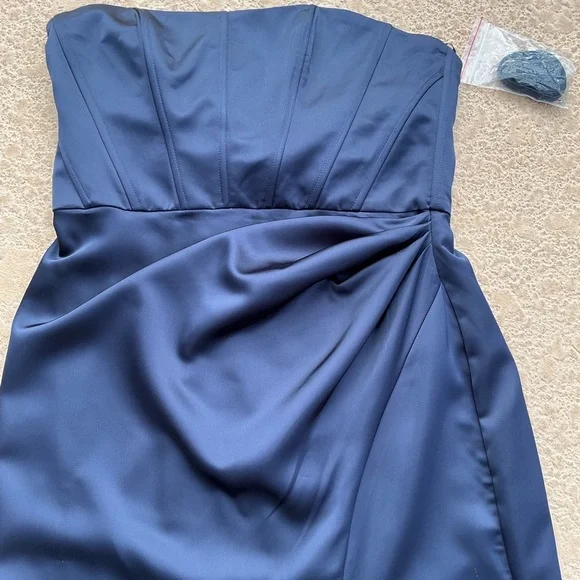 NWOT After Six Dessy Group Strapless Corset Satin Maxi Dress Size 10 Style 6888 - Picture 6 of 12
